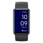 Vagary X05A-001VY con cassa in plastica nera da 27 mm e display digitale nero touch screen.